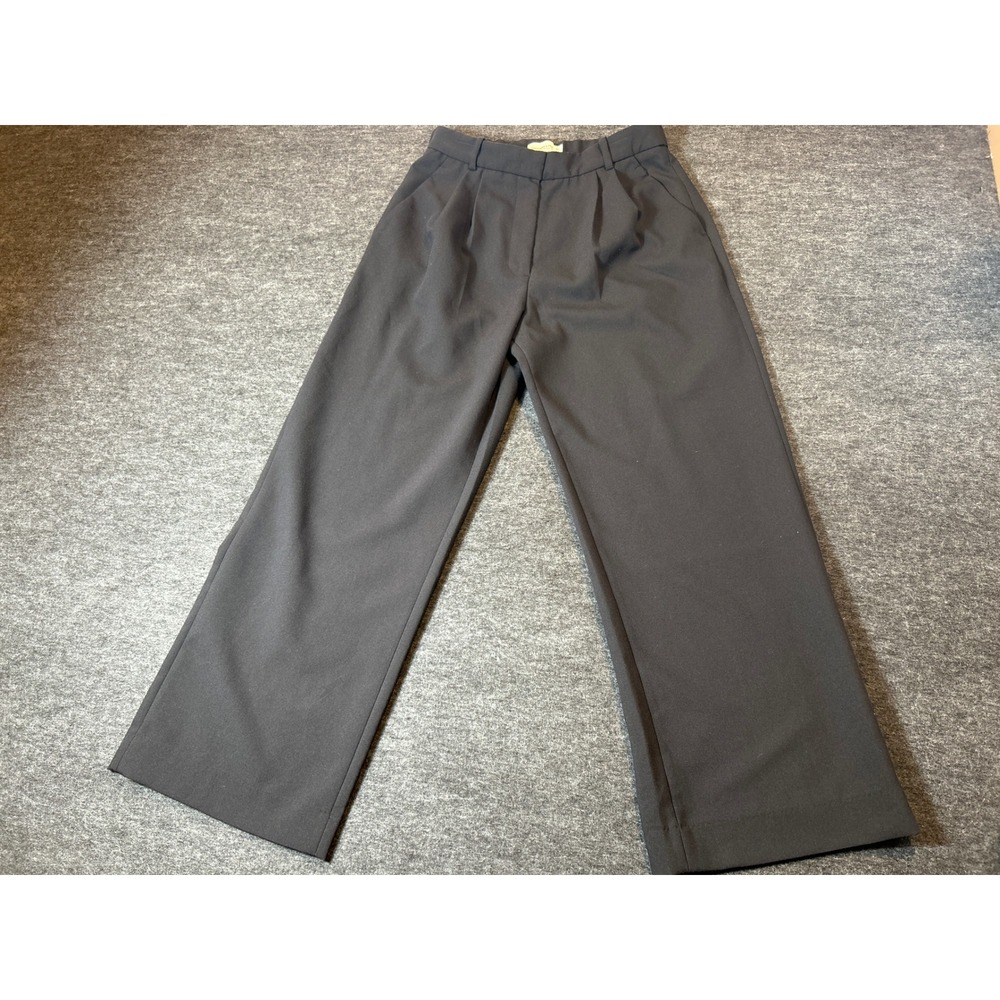 Abercrombie & Fitch Sloane Tailored Pant Women 30/10Short Black Wide Leg Pleated